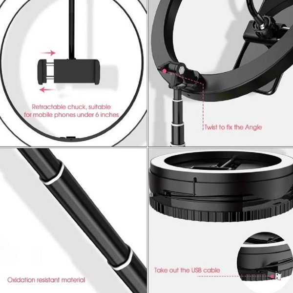 Aro Luz Led Maquillaje Lampara Foto Video Luz Regulable