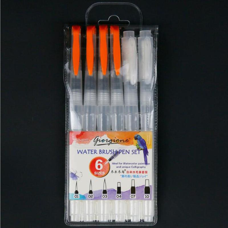 6 Pinceles Pincel De Agua Rellenable Acuarela Acuarelas
