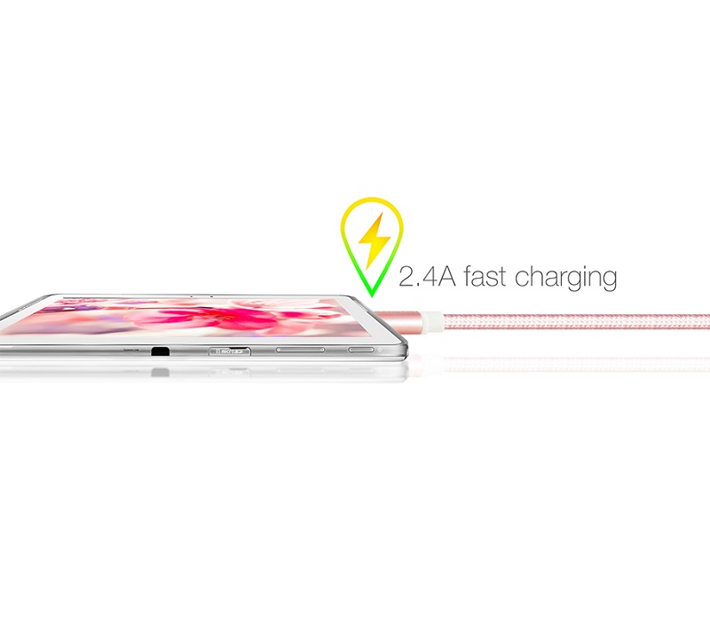 CABLE ADATA TEJIDO USB-V8 100CM PLATA REVERSIBLE