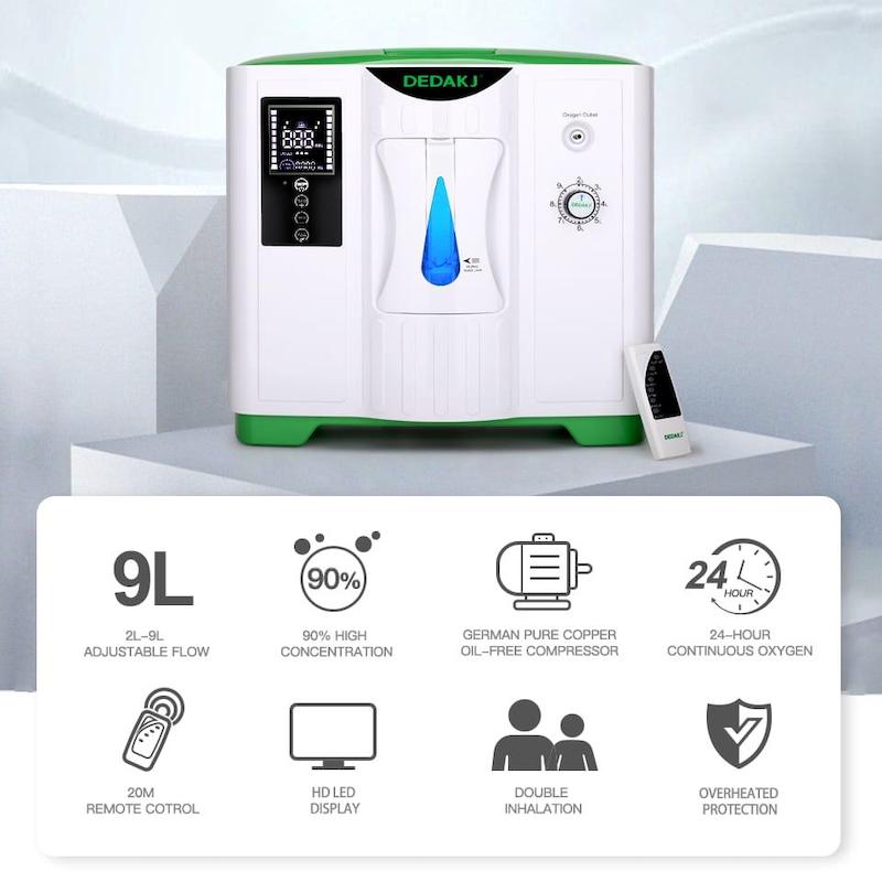 CONCENTRADOR DE OXIGENO DEDAKJ DE 9L