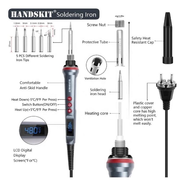 Cautín Eléctrico De Pantalla Digital 90w