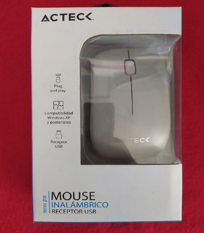 Mouse Optico Inalambrico USB Receptor 2.4g 1000 Dpi Gris Windows Portatil Escuela Casa PC Lap