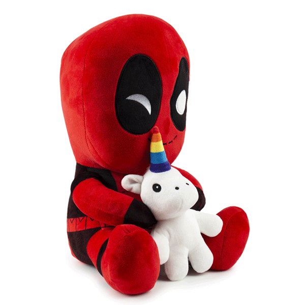 Peluche Deadpool Grande con Unicornio Kid Robot HugMe Marvel