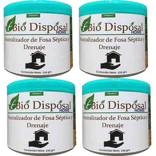 Eliminador olores desagradables del Drenaje (8 tratamientos) Bio Disposal 1 KG (4 pzs)