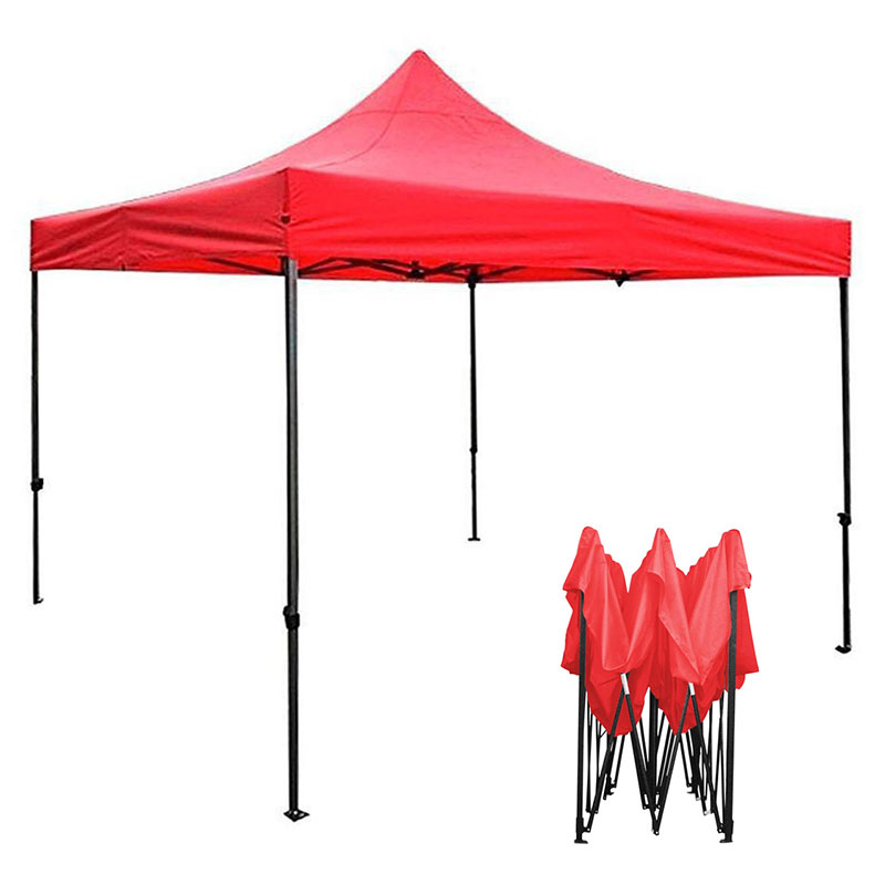 Carpa 3x3 m Jardimanía, Toldo Antisombra Plegable y Portátil Rojo