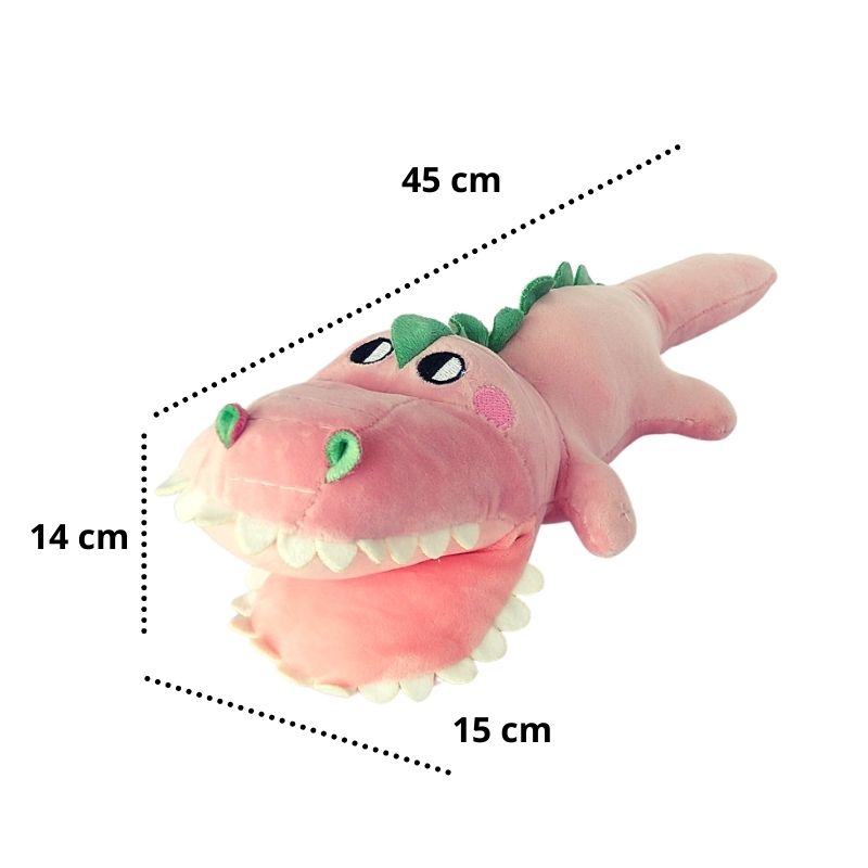 Peluche de Cocodrilo, LBP, Coco Boca Abierta, Ultra Suave, 45cm -Verde
