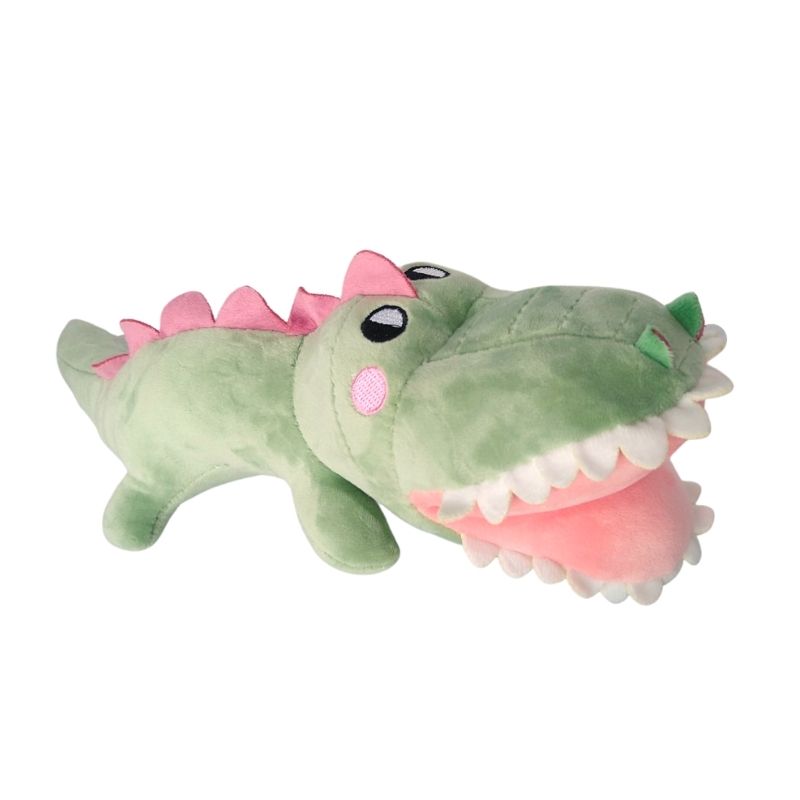 Peluche de Cocodrilo, LBP, Coco Boca Abierta, Ultra Suave, 45cm -Verde
