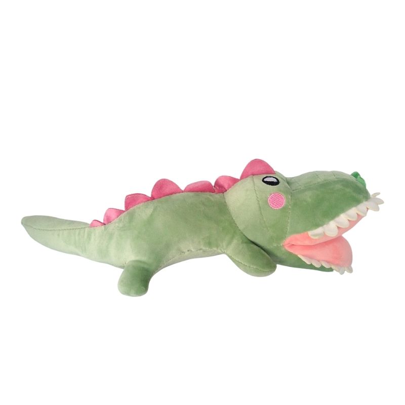 Peluche de Cocodrilo, LBP, Coco Boca Abierta, Ultra Suave, 45cm -Verde