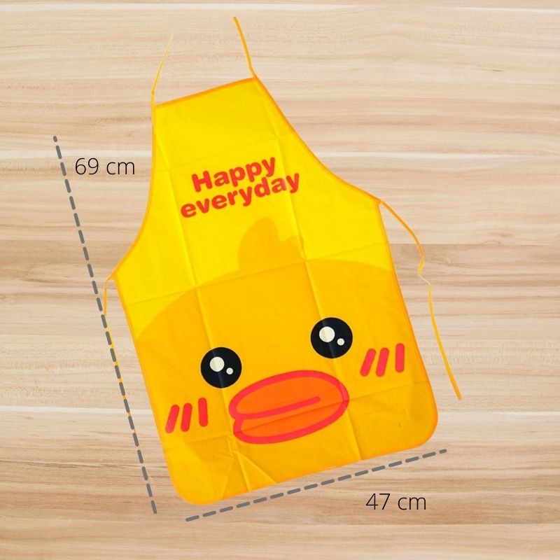 Mandil Delantal Plástico Dibujo Animales, LBP, Cocina Hogar Manualidades, 69cm -Rosa Oso