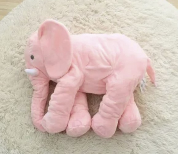 ELEFANTE ALMOHADA DE FELPA PARA BEBE 65 CM GRANDE ROSA