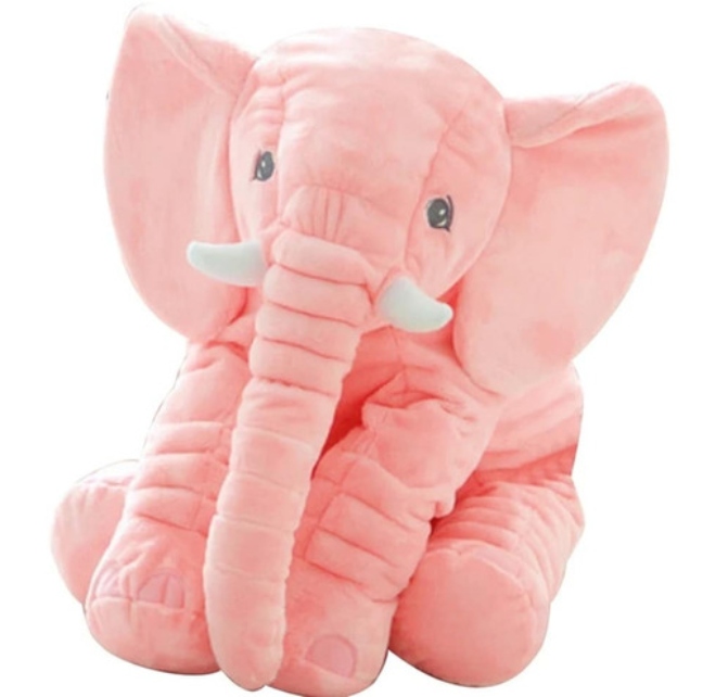 ELEFANTE ALMOHADA DE FELPA PARA BEBE 65 CM GRANDE ROSA