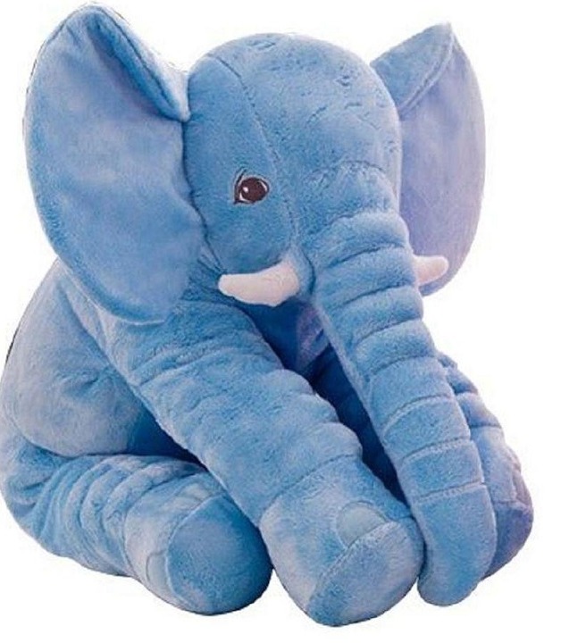 ELEFANTE ALMOHADA DE FELPA PARA BEBE 65 CM CELESTE