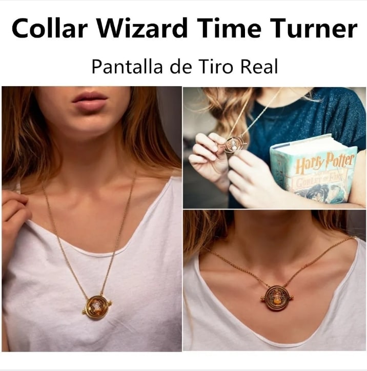 Collar Con Dije De Giratiempo Hermione Harry Potter Colores