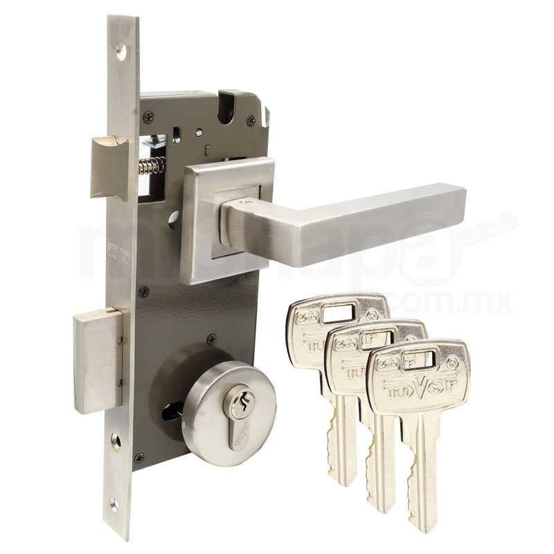 CERRADURA ALTA SEGURIDAD TOVER LISBOA ACERO INOXIDABLE RECAMARA LLAVE MARIPOSA