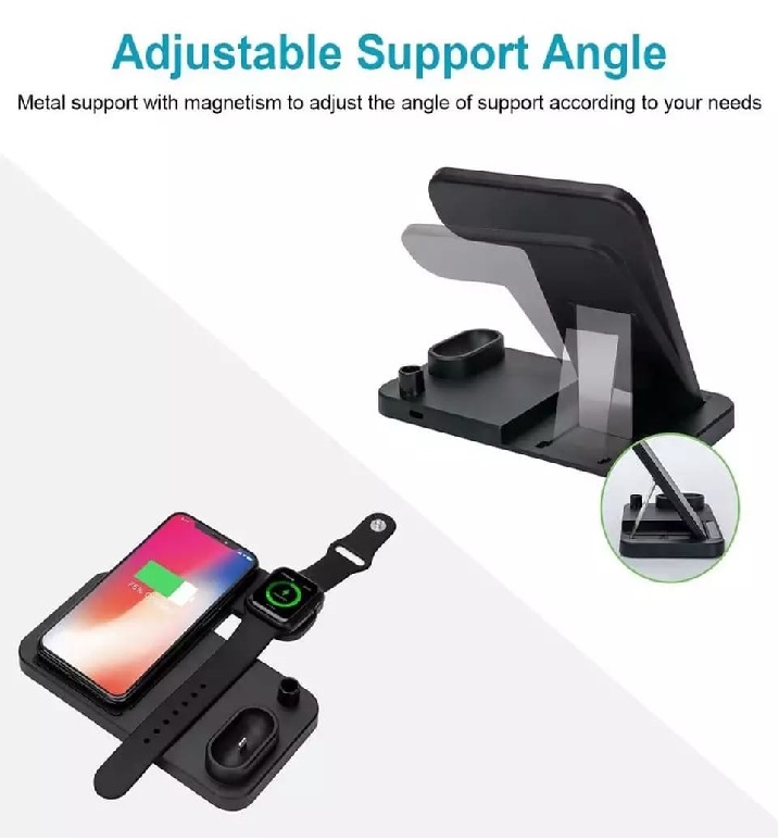 Base De Carga 3 En 1 Para Applewatch , AirPods, iPhone C/luz