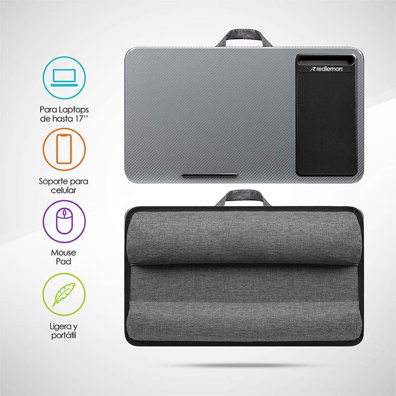 Mesa para Laptop Ergonómica con Soporte para Celular y Mouse Pad Redlemon