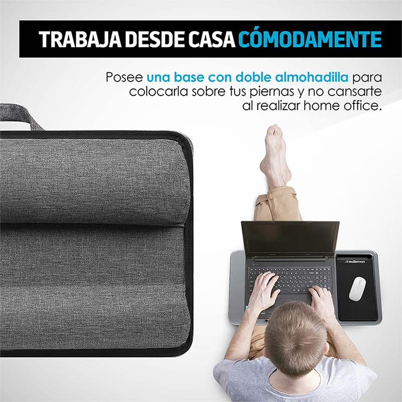 Mesa para Laptop Ergonómica con Soporte para Celular y Mouse Pad Redlemon