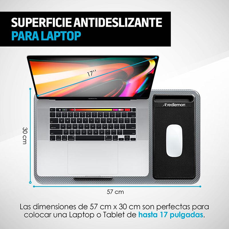 Mesa para Laptop Ergonómica con Soporte para Celular y Mouse Pad Redlemon