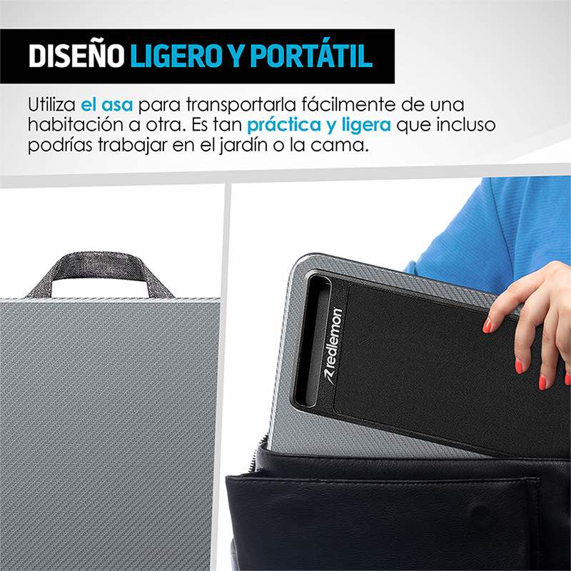 Mesa para Laptop Ergonómica con Soporte para Celular y Mouse Pad Redlemon