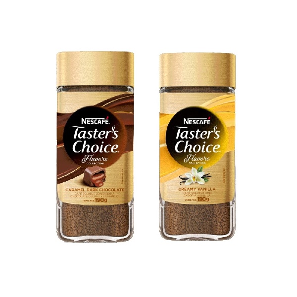 Café Soluble Nescafé Taster´s Choice Paquete de 2 Frascos de 190 g Vainilla y Chocolate Caramelo