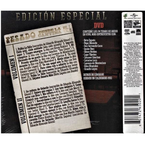 Pesado ~ Desde la cantina: volúmenes 1 y 2 (Edición especial 2CD+DVD)