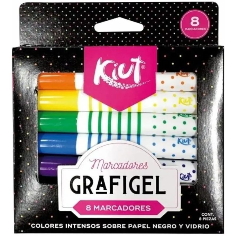Kit De Plumones Metalicos + Glitter + Grafigel