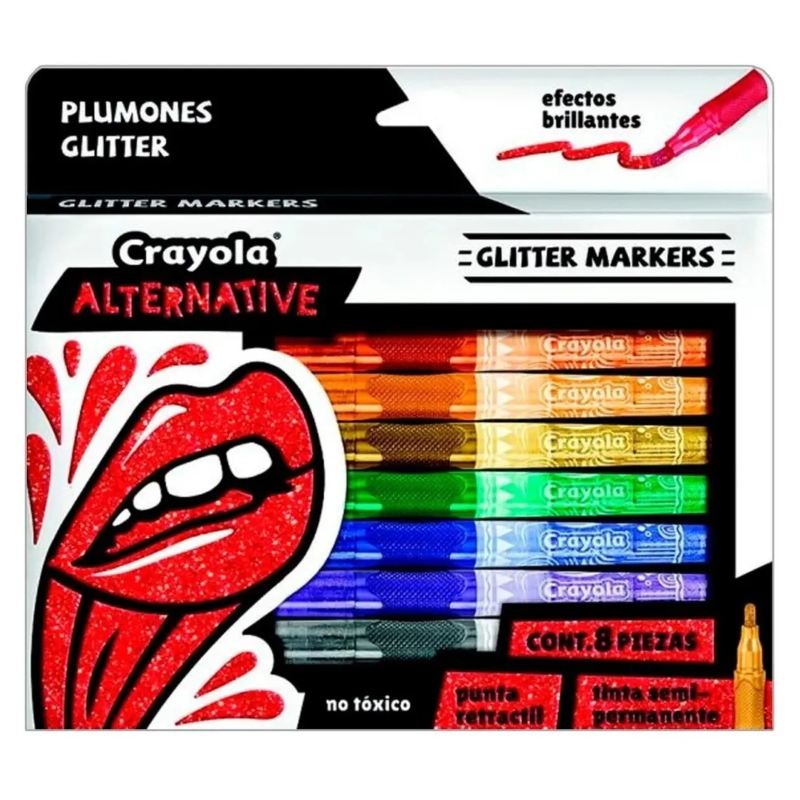 Kit De Plumones Metalicos + Glitter + Grafigel