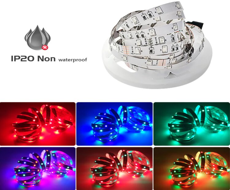 Tira De Luz Led Rgb 2835 Bluetooth 5M Control App + Control IR + Audioritmico, Bestop