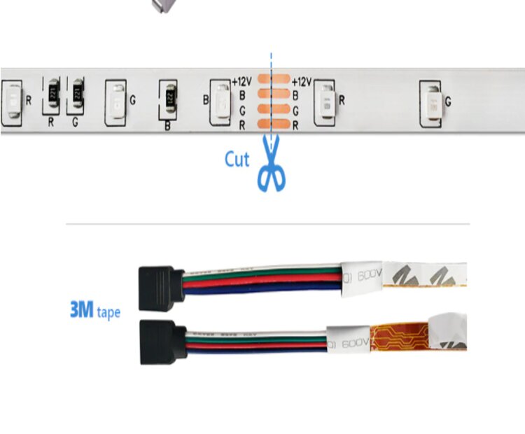 Tira De Luz Led Rgb 2835 Bluetooth 5M Control App + Control IR + Audioritmico, Bestop