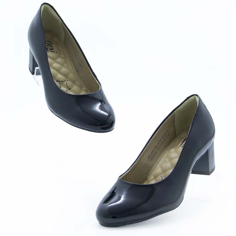 ZAPATOS DE VESTIR CON TACON PARA DAMA FLEXI COMODAS 47401 NEGRO