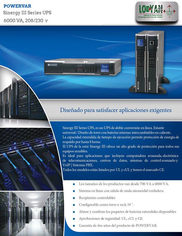 UPS Sinergy III; 2000 VA , 220 V