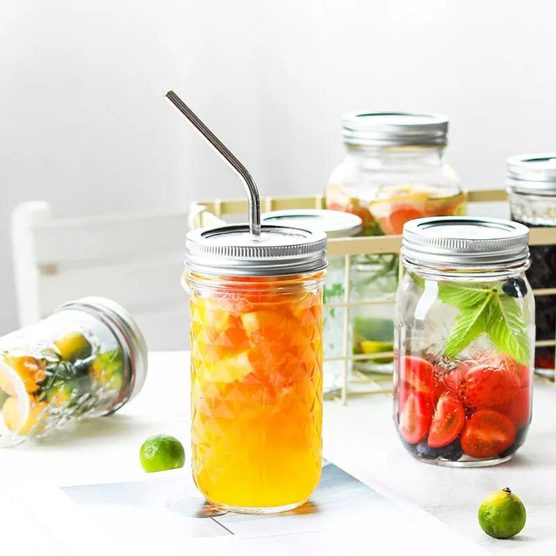 Set de 8 Popotes Reusables de Acero Inoxidable Curvos DrinkLab