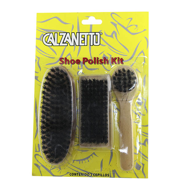 Calzanetto Juego de tres cepillos lustradores de calzado 
