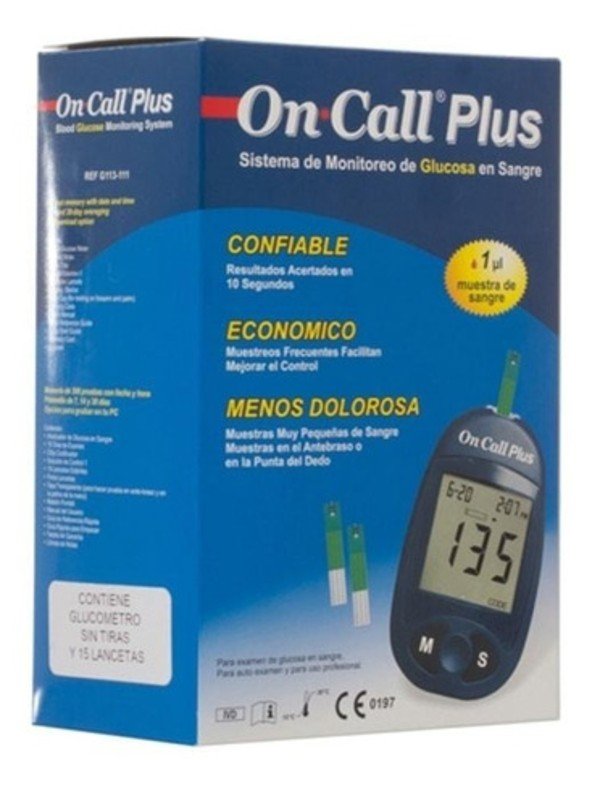 Glucómetro  con On Call Plus Con 5 Piezas