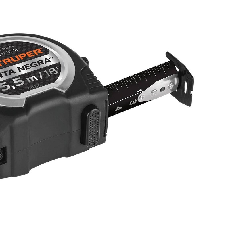 METRO -FLEXÓMETRO-CINTA METRICA NEGRA 5.5 M EXTRA ANCHA LECTURA DE AMBOS LADOS FCN-55M TRUPER