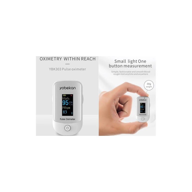 Oxímetro De Pulso Yobekan YBK303 Pantalla Lcd - Blanco