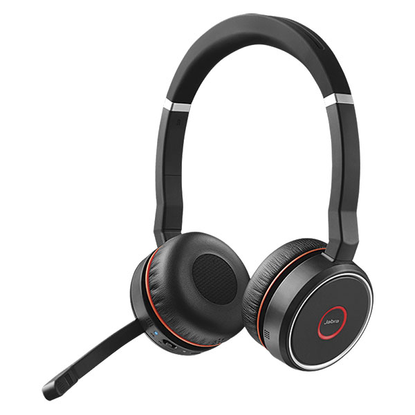 Jabra Evolve 75 UC Stereo Diadema Audífono Wired/Bluetooth Negro, Rojo Audífono para móvil - Audífonos (Audífono, Diadema, 