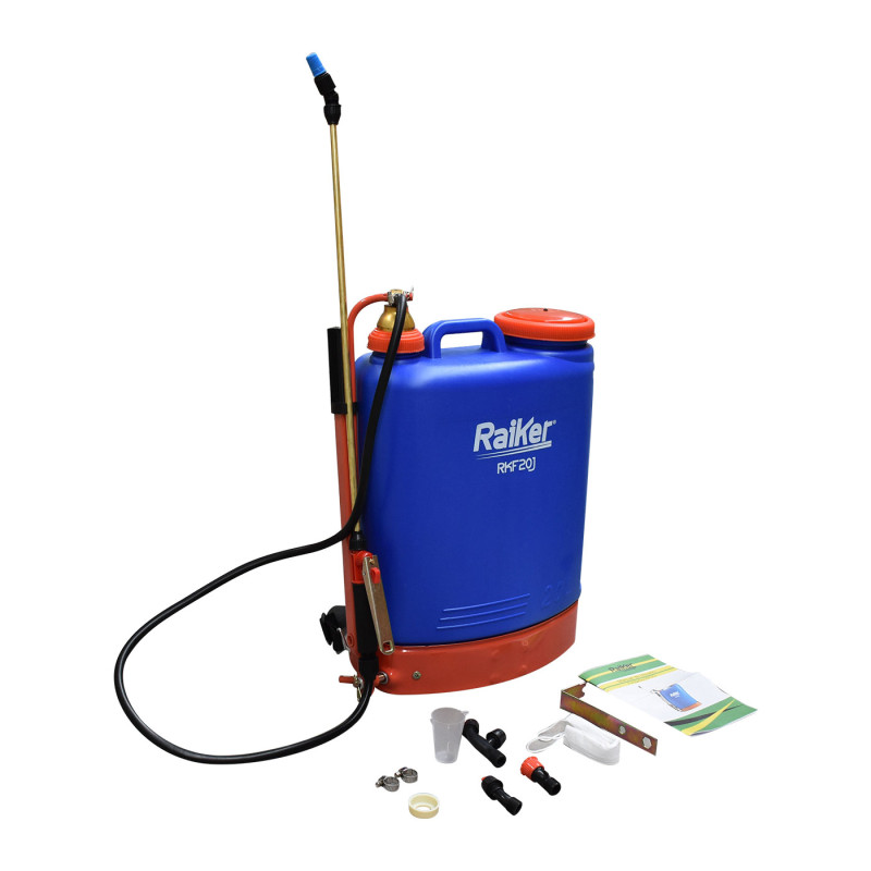FUMIGADORA ASPERSORA DE FERTILIZANTES MANUAL RAIKER 20 LITROS C/BOMBA BRONZE - RKF20J