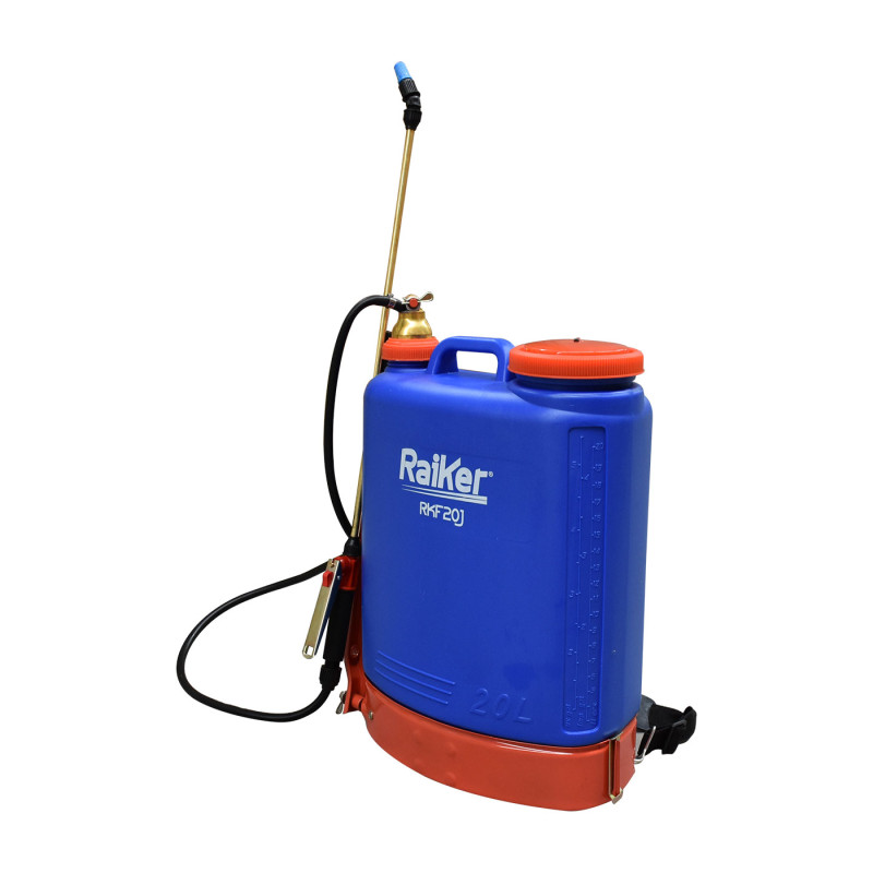 FUMIGADORA ASPERSORA DE FERTILIZANTES MANUAL RAIKER 20 LITROS C/BOMBA BRONZE - RKF20J