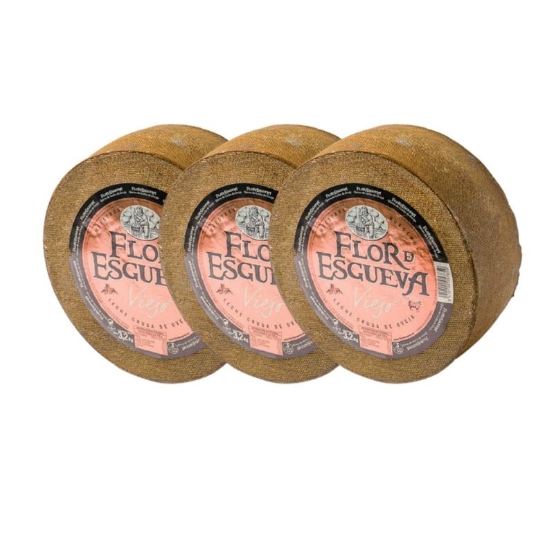 3 Pzs Quesos Oveja Flor Esgueva Viejo 7 Meses C/u 3.2 Kg