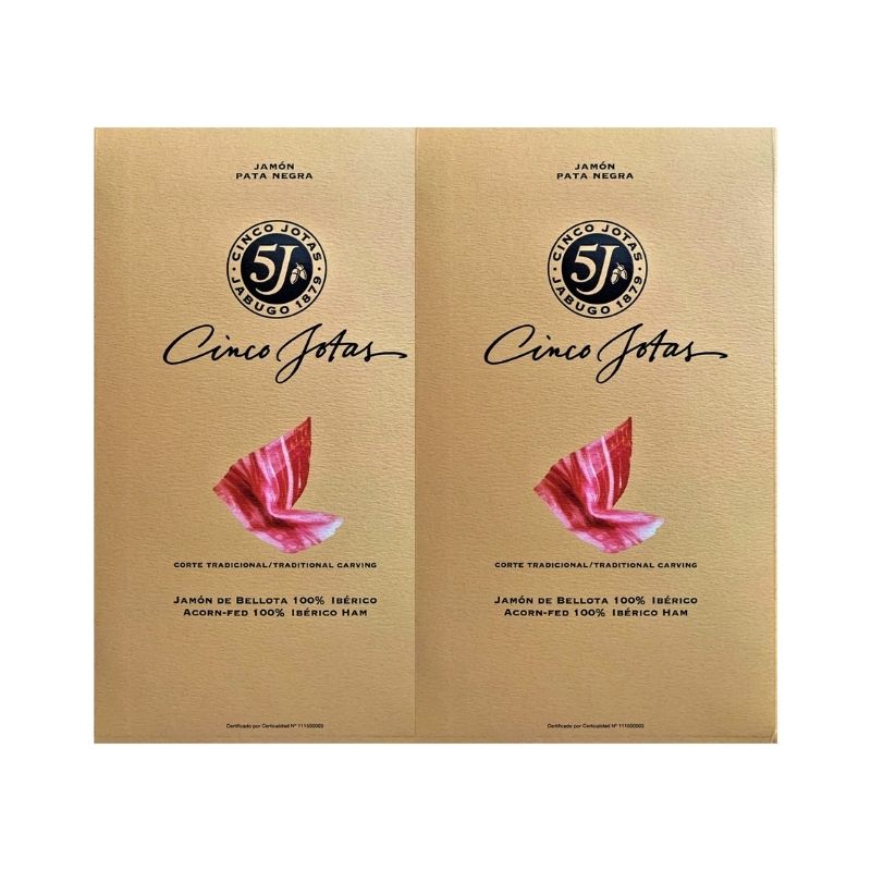 Dos Paletas 100 % Jamón Ibérico Bellota 5 Jotas Loncheado C/u 70g