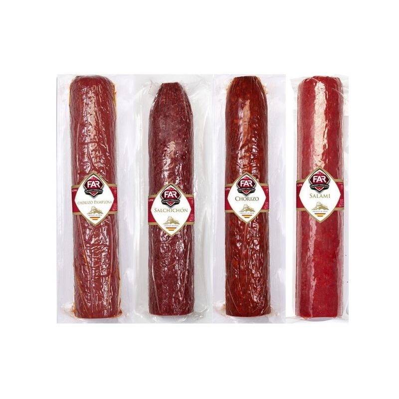 4 Embutidos Pamplona Salchichón Chorizo Salami Far C/u 1,3kg