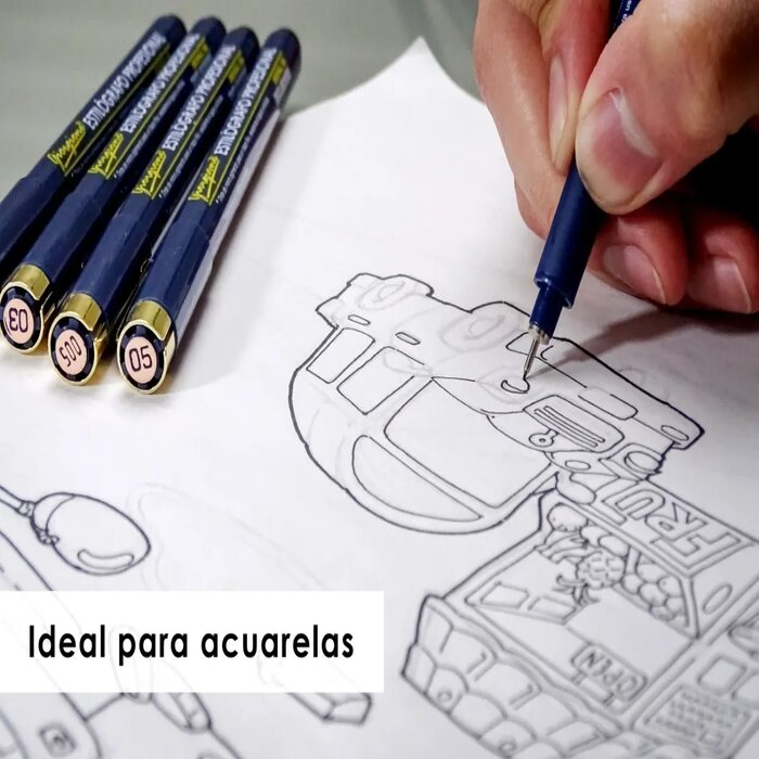 Estilografos Manga Sketch Bocetos 6 Puntas Diferen Y Estuche