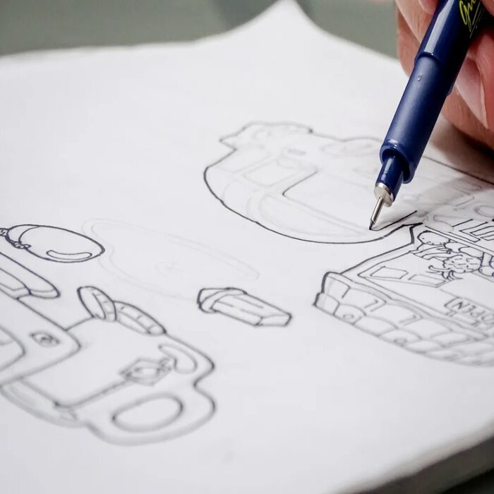 Estilografos Manga Sketch Bocetos 6 Puntas Diferen Y Estuche