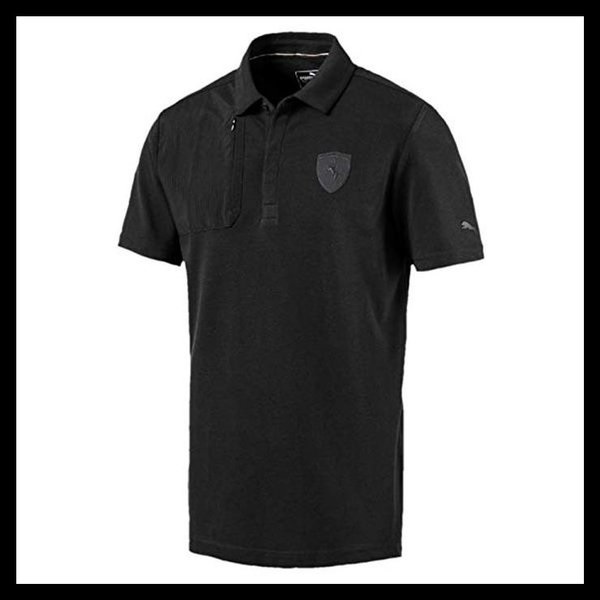 PLAYERA CABALLERO PUMA POLO KAOS FERRARI NEGRO CENIZO