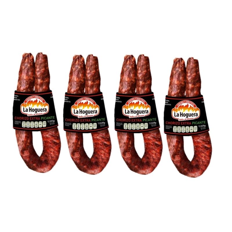 Cuatro Chorizos Sarta Picante España C/u 225 G