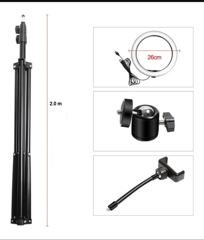 ARO LUZ LED CON TRIPIE Y MINI TRIPIE INCLUYE BOTON BLUETOOTH