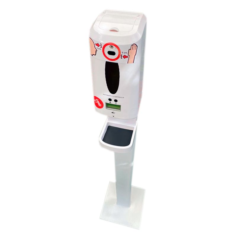 Dispensador de Gel Antibacterial Automático con medidor de temperatura corporal Vertical