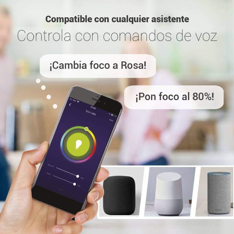 Foco Inteligente  Multicolores Led Wifi Compatible Con Alexa Y Google Home