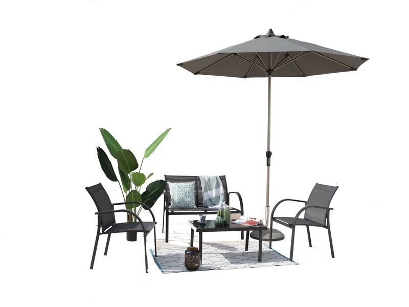 Sala De Jardín Palermo De 4 Piezas Gris Sindo Outdoor